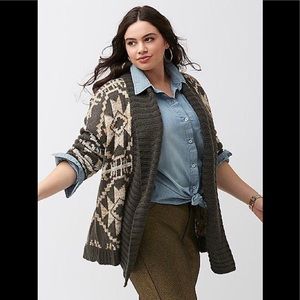 🆕NWOT Tribal Jacquard Overpiece Open Cardigan